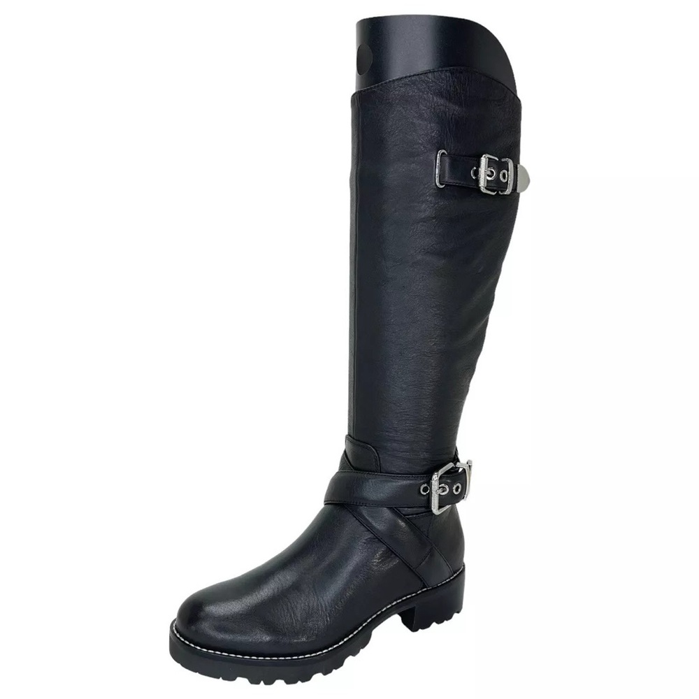 Marc Fisher Knee High Genuine Soft Leather Biker/Motto Style Boots - Black sz6.5 - Picture 7 of 16